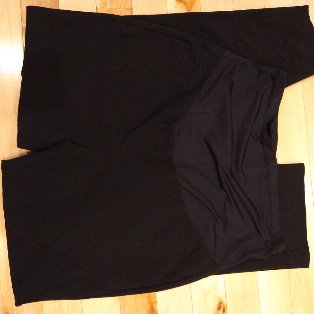 L thyme maternity stork and babe black dress pants